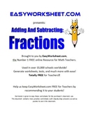 Addition/Subtraction of Fractions 4th-6th+ Grade Common Core!