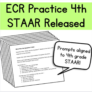 Preview of Additional ECR Prompts Aligned to STAAR Released for 4th Grade RACES