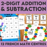 FRENCH 2-Digit Addition & Subtraction Centres for Guided Math