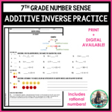 Additive Inverse Practice Worksheet (Print + Digital)