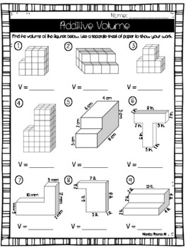 Additive Volume Worksheet/Test (5Th Grade - 5.Md.c) By Monica Abarca