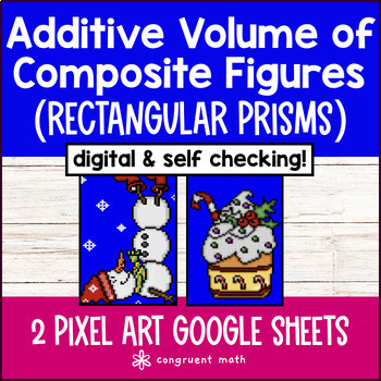 Preview of Additive Volume of Composite Figures Digital Pixel Art | 3D Rectangular Prisms