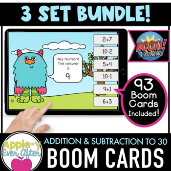 Preview of Additon & Subtraction to 30 - Digital Task Cards for Boom Cards™