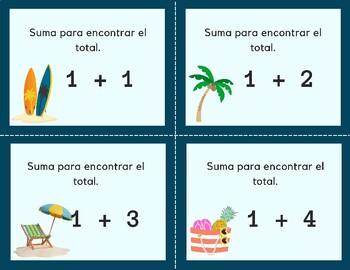 Preview of Agregar a 10 tarjetas de tareas en española suma 10 Recurso de descarga digital