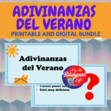 Summer Riddles - Spanish Activity Task Cards and Posters Bundle