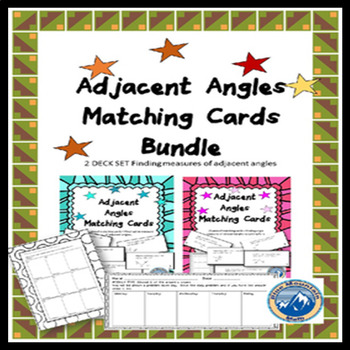 Preview of Adjacent Angles Matching Card/ Card Sort 2 Deck Set