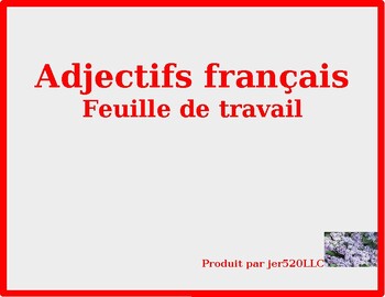 French Adjective Conjugation Chart