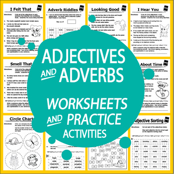 Preview of Adjective & Adverb Activities–2nd & 3rd Grade Adjective & Adverb Worksheets