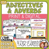 Adjectives & Adverbs Task Cards | Comparative and Superlative | Print & Digital