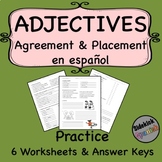 Adjective Agreement and Placement in Spanish Practice Worksheets