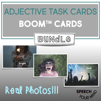 Preview of Adjectives Boom™ Cards Real Photos BUNDLE