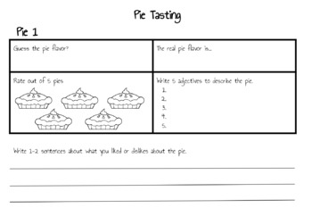 Preview of Adjective Blind Pie Tasting