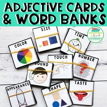 Preview of Adjective Cards & Word Banks