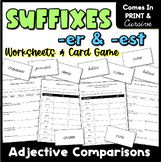 ER and EST Suffix Worksheets Comparative Adjectives