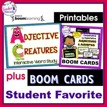Preview of Descriptive Writing Activity DESCRIBING WITH ADJECTIVES + Boom Cards