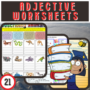 Preview of Adjective Explorers: Fun Worksheets for 1st to 5th Graders!