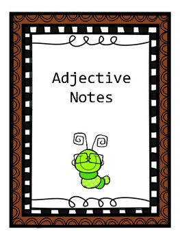 Preview of Adjective Guided Notes Freebee