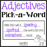 Adjectives Noun Verbs Adjectives Pick-A-Word Activities