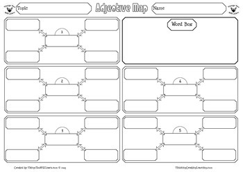 Preview of Adjective Map Graphic Organizer Set
