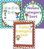 Adjective, Nouns and Verbs Category Sort bundle