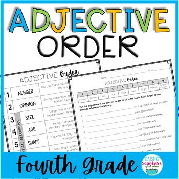 Preview of Adjective Order Practice 4th Grade
