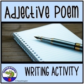 Preview of Adjective Poem and Word List for Brainstorming with Easel Activity