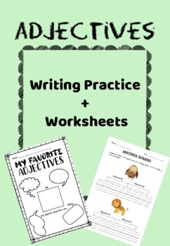 Preview of Adjective Practice WORKSHEETS! Practice Using Adjectives in Writing