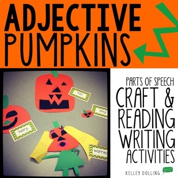 Preview of Adjective Pumpkins - Craftivity + Center Activities