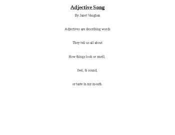 Preview of Adjective Song