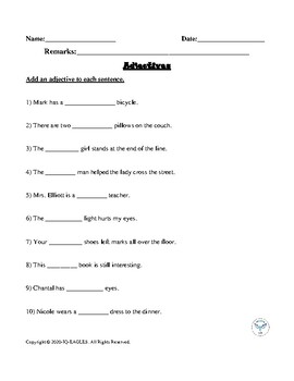 adjective worksheet part 1 for grade 2 by iq eagles tpt