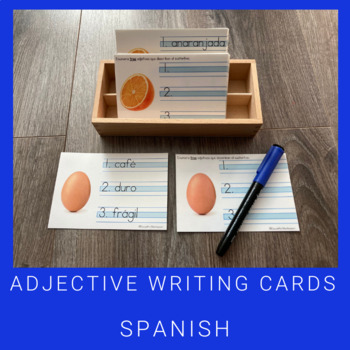 Preview of Adjective Writing Cards, Spanish