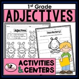 Adjectives Worksheets and Station Centers - 1st Grade