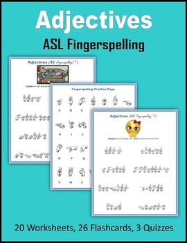 Preview of Adjectives - ASL Fingerspelling (Sign Language)
