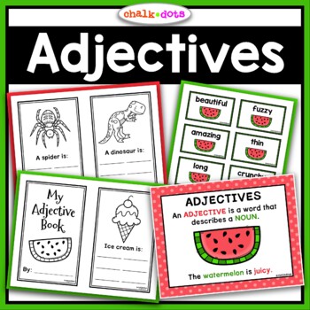 Preview of Adjectives Activities | Worksheets - Poster - Creative Writing - Game