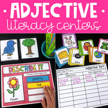Preview of Adjectives Activities - Parts of Speech Centers