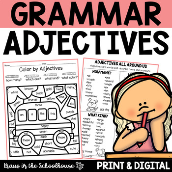 Preview of Adjectives Worksheets and Activities to Teach Grammar and Parts of Speech