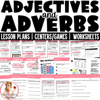 Preview of Adjectives & Adverbs Unit | 3rd - 4th Grade | L.3.1, L.3.1a, L.4.1, L.4.1a