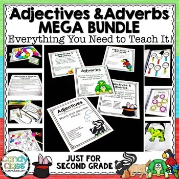 Preview of Adjectives and Adverbs Activities Lesson Plans 2nd Grade Grammar Assessments