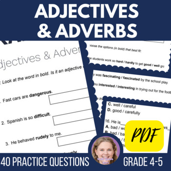 adjectives worksheet 5th grade teaching resources tpt