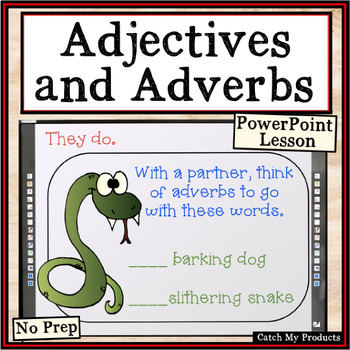 Preview of Adjectives and Adverbs PowerPoint Lesson Plan