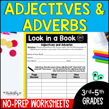 Preview of Adjectives & Adverbs Worksheets | Printable & Digital | Parts of Speech Practice