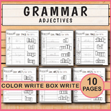 Adjectives Color,Trace and Writing Worksheets Kindergarten