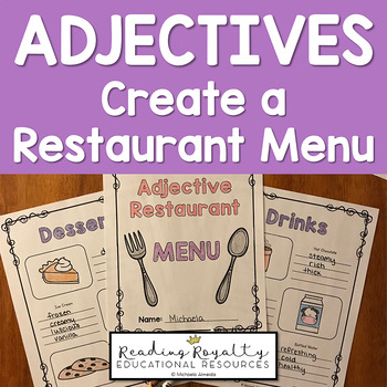 Preview of Adjectives: Create a Descriptive Restaurant Menu
