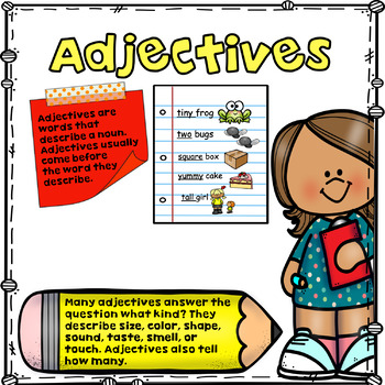 Adjectives Describe Nouns by Teachology | Teachers Pay Teachers