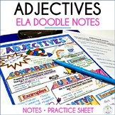 Comparative and Superlative Adjectives Doodle Notes and Practice Worksheet