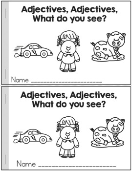 Preview of Adjectives Emergent Reader What Do You See?