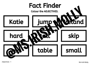 Preview of Adjectives Fact Finder