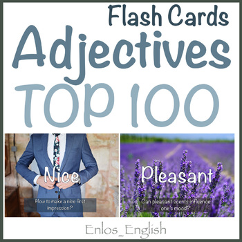 Preview of Adjectives Flash Cards TOP 100 ESL