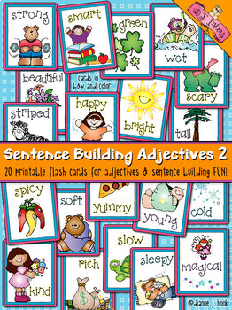 Preview of Adjectives Flash Cards vol. 2 - Sentence Building & Parts of Speech