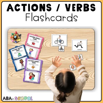 Preview of Action Verb Flashcards for Task Cards Activities & Language & Special Education